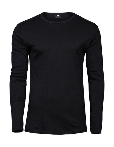 Tee Jays Men`s LS Interlock T-Shirt, Black, 3XL bedrucken, Art.-Nr. 174541018