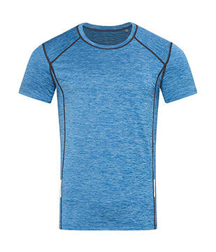 Stedman Recycled Sports-T Reflect Men, Blue Heather, 2XL bedrucken, Art.-Nr. 176053227