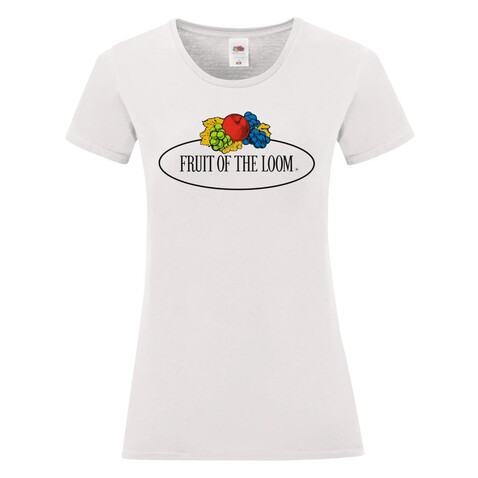 Fruit of the Loom Ladies Vintage T Large Logo Print, White, XL bedrucken, Art.-Nr. 178010006