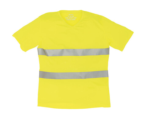 Yoko Fluo Super Light V-Neck T-Shirt, Fluo Yellow, XL bedrucken, Art.-Nr. 178776056