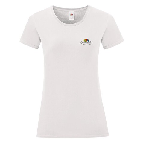 Fruit of the Loom Ladies Vintage T Small Logo Print, White, S bedrucken, Art.-Nr. 179010003