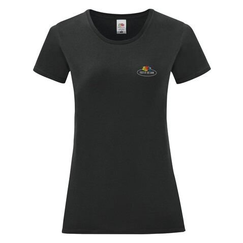 Fruit of the Loom Ladies Vintage T Small Logo Print, Black, XL bedrucken, Art.-Nr. 179011016