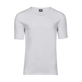 Tee Jays Men`s Stretch V-Tee, White, S bedrucken, Art.-Nr. 183540003