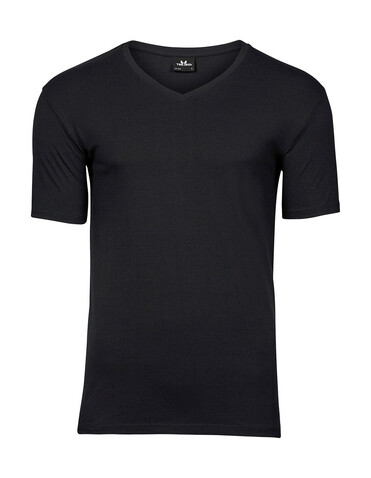 Tee Jays Men`s Stretch V-Tee, Black, 2XL bedrucken, Art.-Nr. 183541017