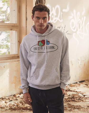 Fruit of the Loom Vintage Hooded Sweat Classic Large Logo Print, Red, L bedrucken, Art.-Nr. 219014005