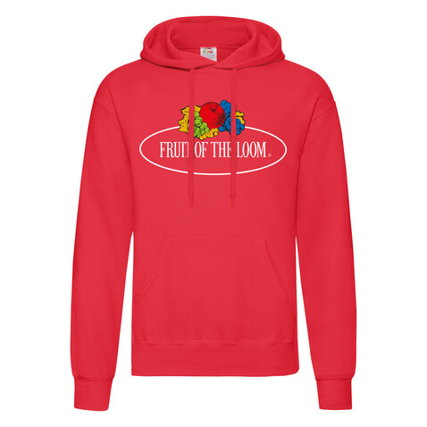 Fruit of the Loom Vintage Hooded Sweat Classic Large Logo Print, Red, L bedrucken, Art.-Nr. 219014005