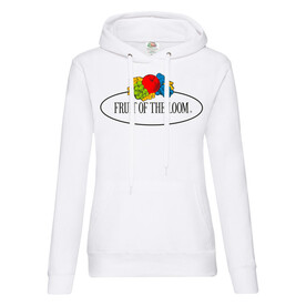 Fruit of the Loom Ladies Vintage Hooded Sweat Large Logo Print, White, XS bedrucken, Art.-Nr. 223010002 Fruit of the Loom Ladies Vintage Hooded Sweat Large Logo Print, White, XS bedrucken, Art.-Nr. 223010002