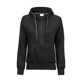 Tee Jays Ladies` Fashion Full Zip Hood, Black, S bedrucken, Art.-Nr. 255541013