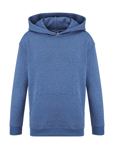 Fruit of the Loom Kids` Classic Hooded Sweat, Heather Royal, 152 (12-13) bedrucken, Art.-Nr. 280013027