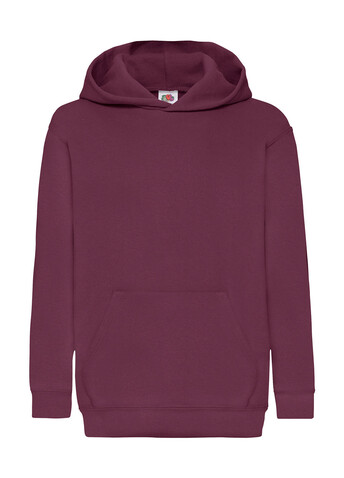 Fruit of the Loom Kids` Classic Hooded Sweat, Burgundy, 128 (7-8) bedrucken, Art.-Nr. 280014485