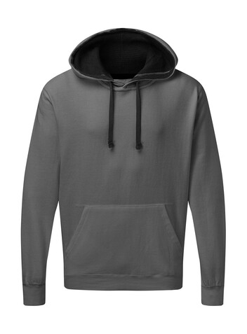SG Contrast Hooded Sweatshirt Men, Grey/Black, 2XL bedrucken, Art.-Nr. 281521487