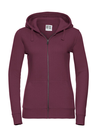 Russell Europe Ladies` Authentic Zipped Hood, Burgundy, M bedrucken, Art.-Nr. 283004484