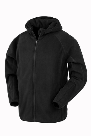 Result Hooded Recycled Microfleece Jacket, Black, XS bedrucken, Art.-Nr. 283331012