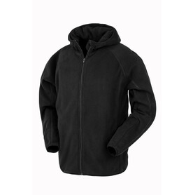 Result Hooded Recycled Microfleece Jacket, Black, XS bedrucken, Art.-Nr. 283331012