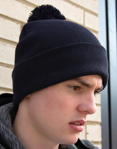 Result Pom Pom Beanie, Black, One Size bedrucken, Art.-Nr. 300331010