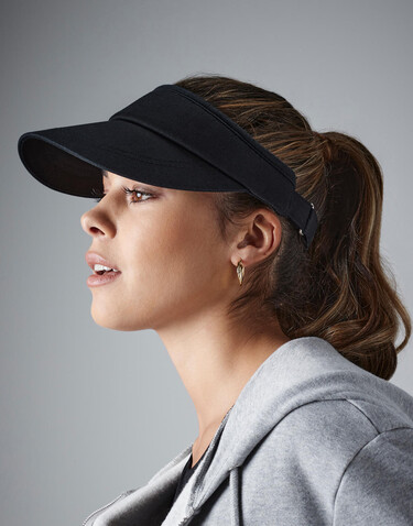 Beechfield Sports Visor, Black, One Size bedrucken, Art.-Nr. 306691010