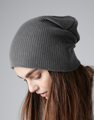 Beechfield Slouch Beanie, Smoke Grey, One Size bedrucken, Art.-Nr. 322691360