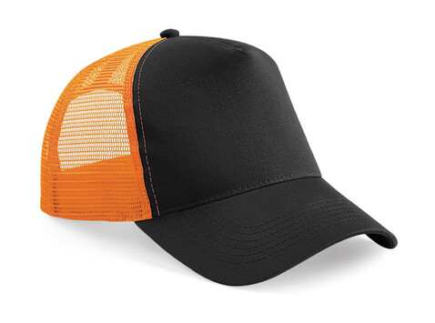 Beechfield Snapback Trucker, Black/Orange, One Size bedrucken, Art.-Nr. 328691670