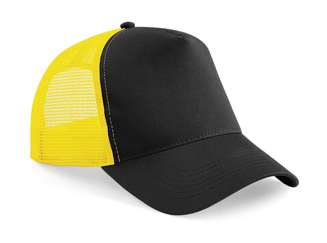 Beechfield Snapback Trucker, Black/Yellow, One Size bedrucken, Art.-Nr. 328691680