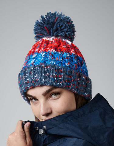Beechfield Corkscrew Pom Pom Beanie, Crackling Campfire, One Size bedrucken, Art.-Nr. 369694190