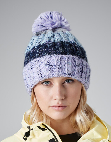 Beechfield Corkscrew Pom Pom Beanie, Marine Splash, One Size bedrucken, Art.-Nr. 369692080