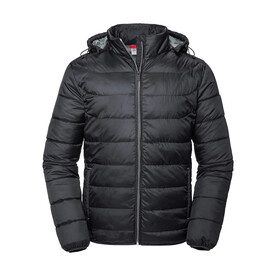 Russell Europe Men`s Hooded Nano Jacket, Black, S bedrucken, Art.-Nr. 423001013 Russell Europe Men`s Hooded Nano Jacket, Black, S bedrucken, Art.-Nr. 423001013