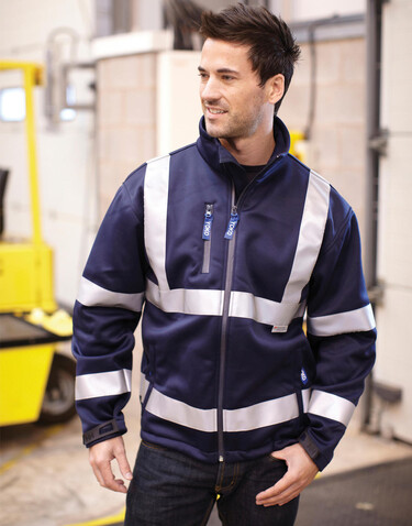 Yoko Fluo Softshell Jacket, Navy, M bedrucken, Art.-Nr. 427772004