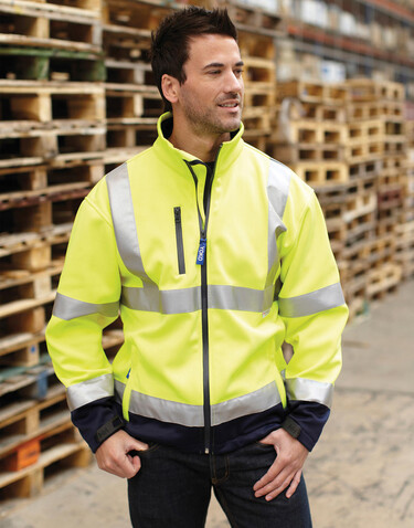 Yoko Fluo Softshell Jacket, Navy, M bedrucken, Art.-Nr. 427772004
