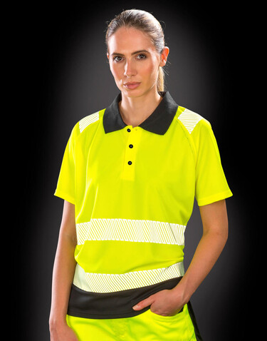Result Recycled Safety Polo Shirt, Fluorescent Orange, S/M bedrucken, Art.-Nr. 502334053