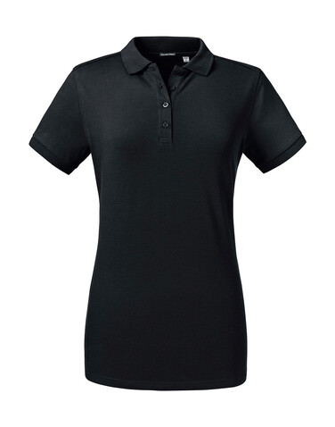 Russell Europe Ladies` Tailored Stretch Polo, Black, L bedrucken, Art.-Nr. 503001015 Russell Europe Ladies` Tailored Stretch Polo, Black, L bedrucken, Art.-Nr. 503001015