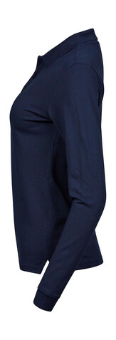 Tee Jays Ladies` Luxury LS Stretch Polo, Black, S bedrucken, Art.-Nr. 520541013