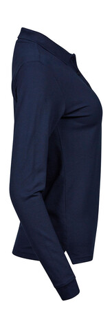 Tee Jays Ladies` Luxury LS Stretch Polo, Navy, S bedrucken, Art.-Nr. 520542003