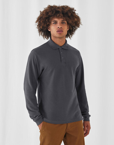 B &amp; C Heavymill LSL Polo, Sand, L bedrucken, Art.-Nr. 565427415