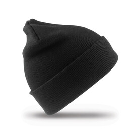 Result Recycled Woolly Ski Hat, Black, One Size bedrucken, Art.-Nr. 601331010