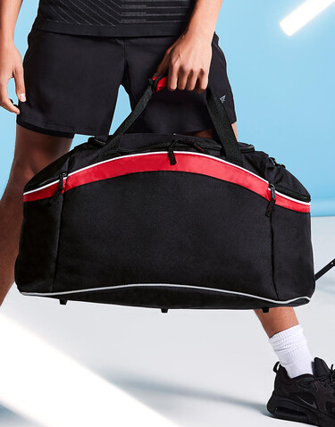 Bag Base Teamwear Holdall, Black/Classic Red/White, One Size bedrucken, Art.-Nr. 672291930