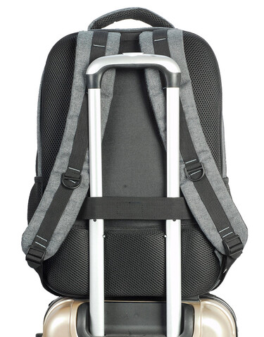 Shugon Frankfurt Smart Laptop Backpack, Grey Melange/Black, One Size bedrucken, Art.-Nr. 674381550