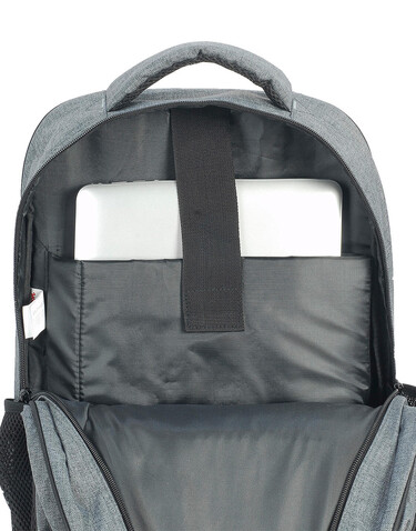 Shugon Frankfurt Smart Laptop Backpack, Grey Melange/Black, One Size bedrucken, Art.-Nr. 674381550