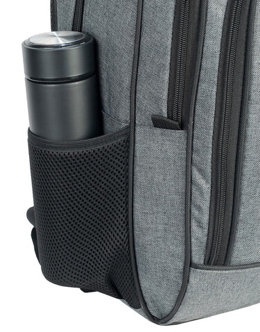 Shugon Frankfurt Smart Laptop Backpack, Grey Melange/Black, One Size bedrucken, Art.-Nr. 674381550