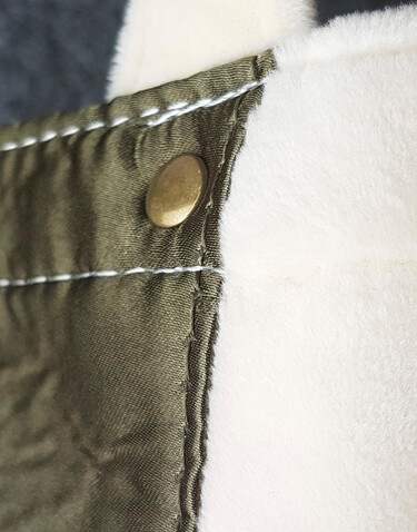 SG ACCESSORIES - BAGS Kiyomi Satin + Velvet Tote Bag, Natural/Olive Green, One Size bedrucken, Art.-Nr. 693570650