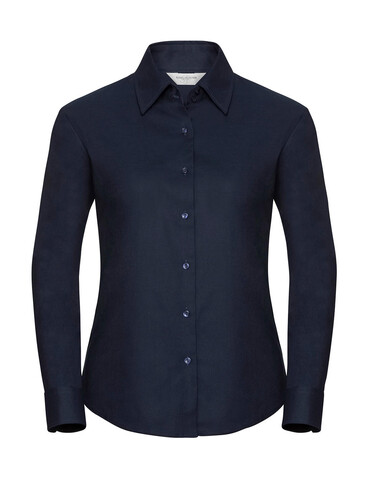 Russell Europe Ladies` Classic Oxford Shirt LS, Bright Navy, M (38) bedrucken, Art.-Nr. 702002034