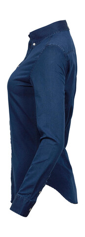 Tee Jays Ladies` Casual Twill Shirt, Indigo, XS bedrucken, Art.-Nr. 706543182