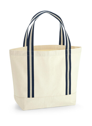 Westford Mill EarthAware® Organic Boat Bag, Natural/French Navy, One Size bedrucken, Art.-Nr. 907280550