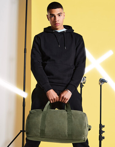 Bag Base Vintage Canvas Barrel Bag, Vintage Military Green, One Size bedrucken, Art.-Nr. 912295160