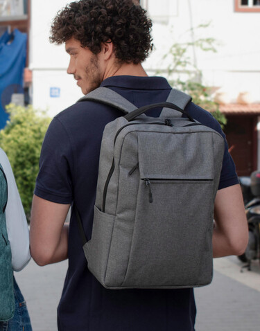 Shugon Sembach Basic Laptop Backpack, Black Melange, One Size bedrucken, Art.-Nr. 917381060