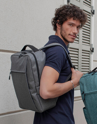 Shugon Sembach Basic Laptop Backpack, Black Melange, One Size bedrucken, Art.-Nr. 917381060