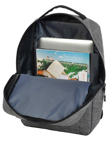 Shugon Sembach Basic Laptop Backpack, Black Melange, One Size bedrucken, Art.-Nr. 917381060