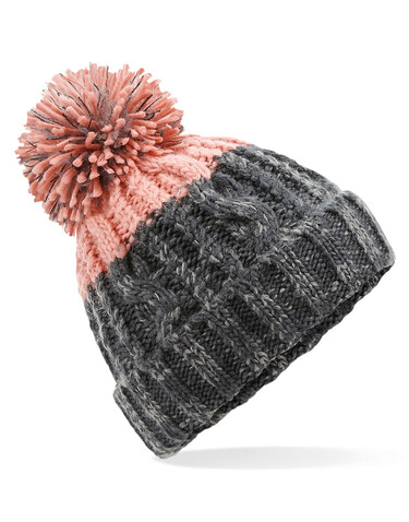 Beechfield Apres Beanie, Oxford Navy/Mustard, One Size bedrucken, Art.-Nr. 921692770