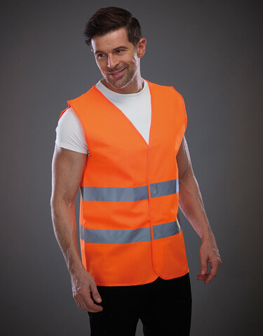 Yoko Fluo 2 Bands Waistcoat, Fluo Yellow, M bedrucken, Art.-Nr. 925776054