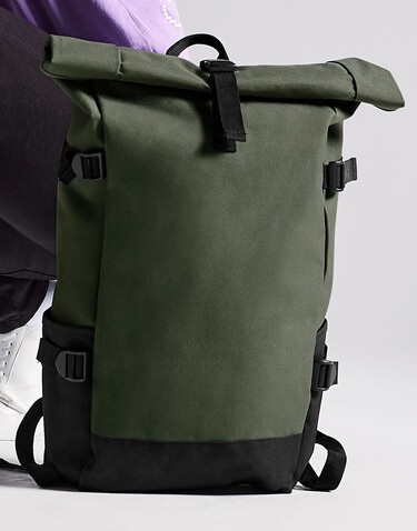Bag Base Block Roll-Top Backpack, Black/Black, One Size bedrucken, Art.-Nr. 926291520