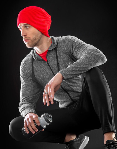 Result Men`s Hooded Tee-Jacket, Marl Grey, 2XL bedrucken, Art.-Nr. 936331187